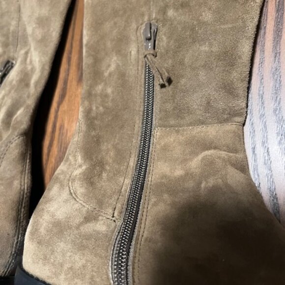 Stuart Weitzman Suede RESERVE over the knee boots, size 37 brown khaki - Picture 13 of 15